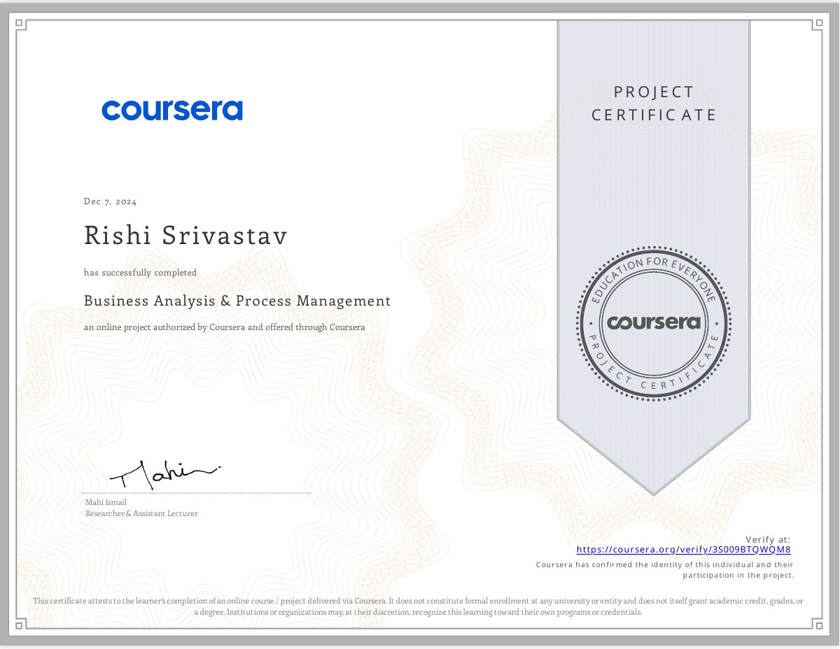 Business Analysis & Process Management — Coursera