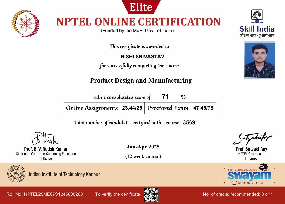 Product Design and Manufacturing — NPTEL, IIT Kanpur